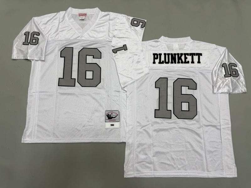 Men 2025 Nike Oakland Raiders #16 Plunkett white Throwback Limited NFL Jersey style 001->oakland raiders->NFL Jersey